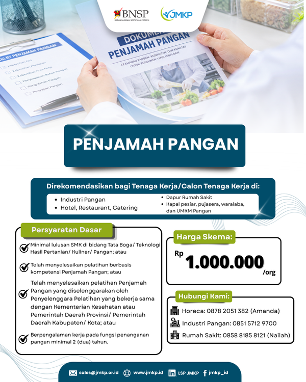 Bootcamp Sensory Analyst & Panelis Terlatih Pengujian Organoleptik Pangan